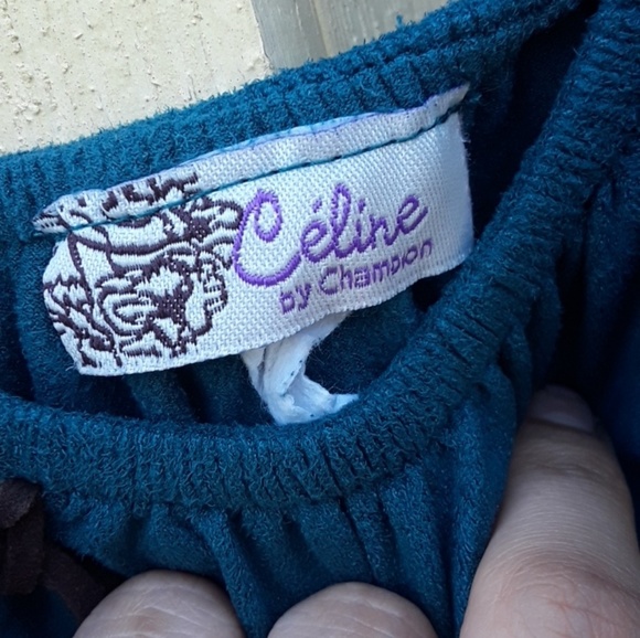 Celine Faux Suede Teal Halter Top - Picture 4 of 5